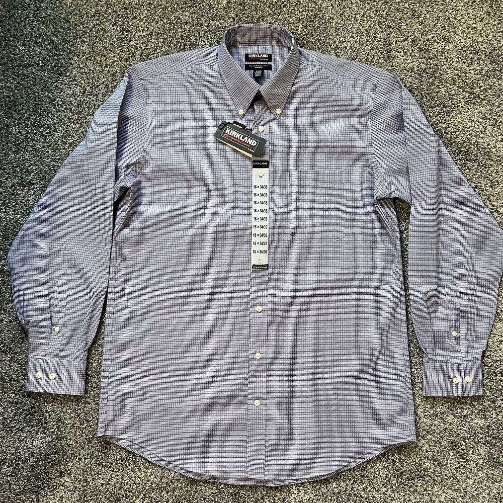 Men's Kirkland Signature Traditional Fit cotton shirt; new w/ tags